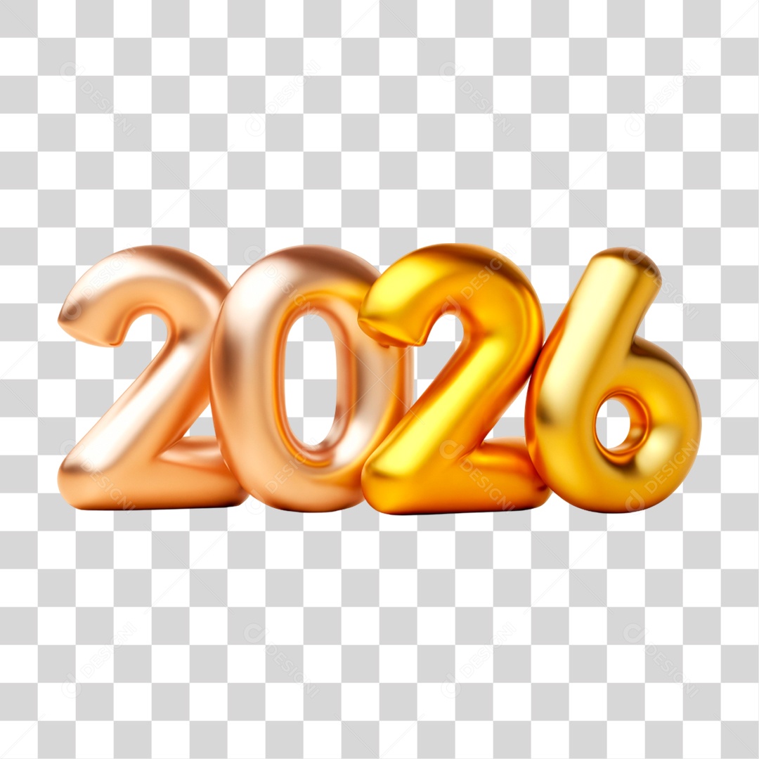 Selo 3D 2026 PNG Transparente