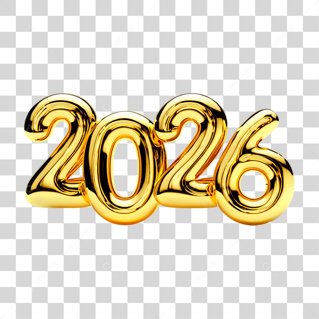 Selo 3D 2026 PNG Transparente