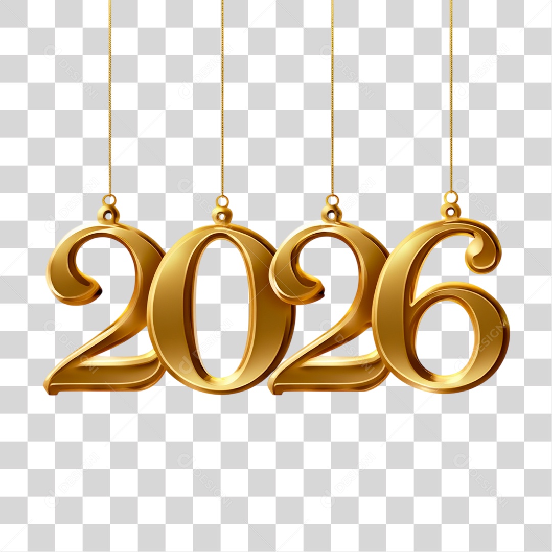 Selo 3D 2026 PNG Transparente