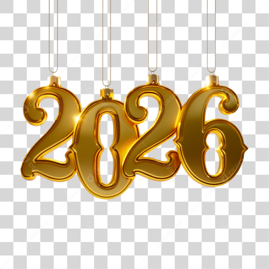 Selo 3D 2026 PNG Transparente