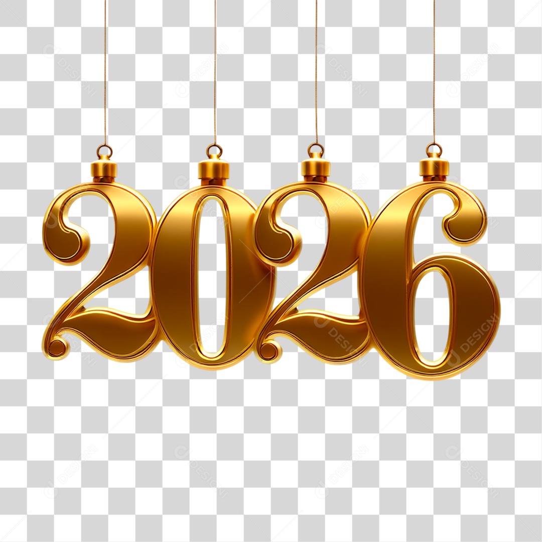 Selo 3D 2026 PNG Transparente