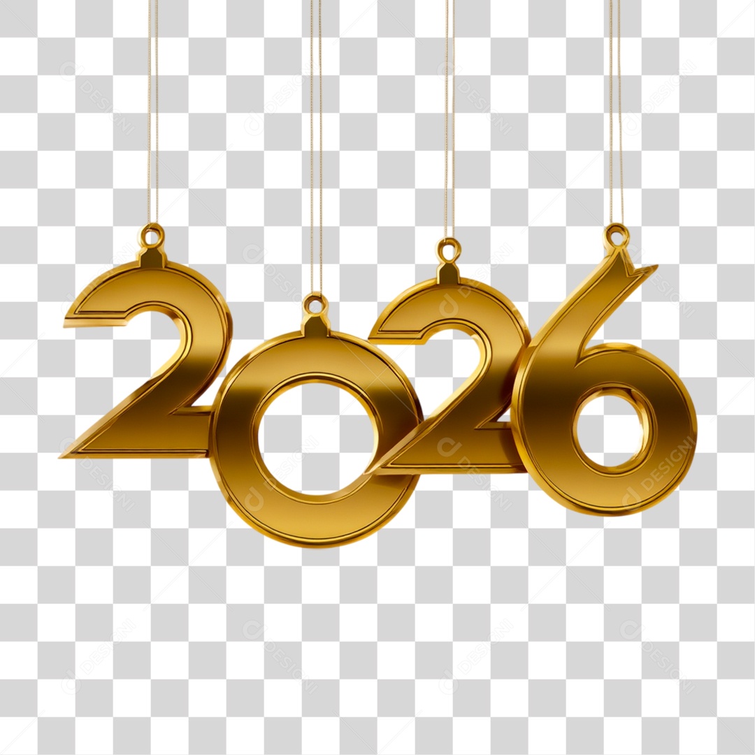 Selo 3D 2026 PNG Transparente