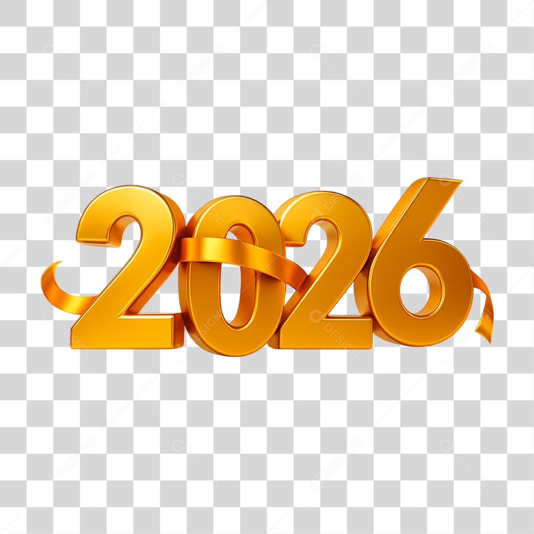 Selo 3D 2026 PNG Transparente