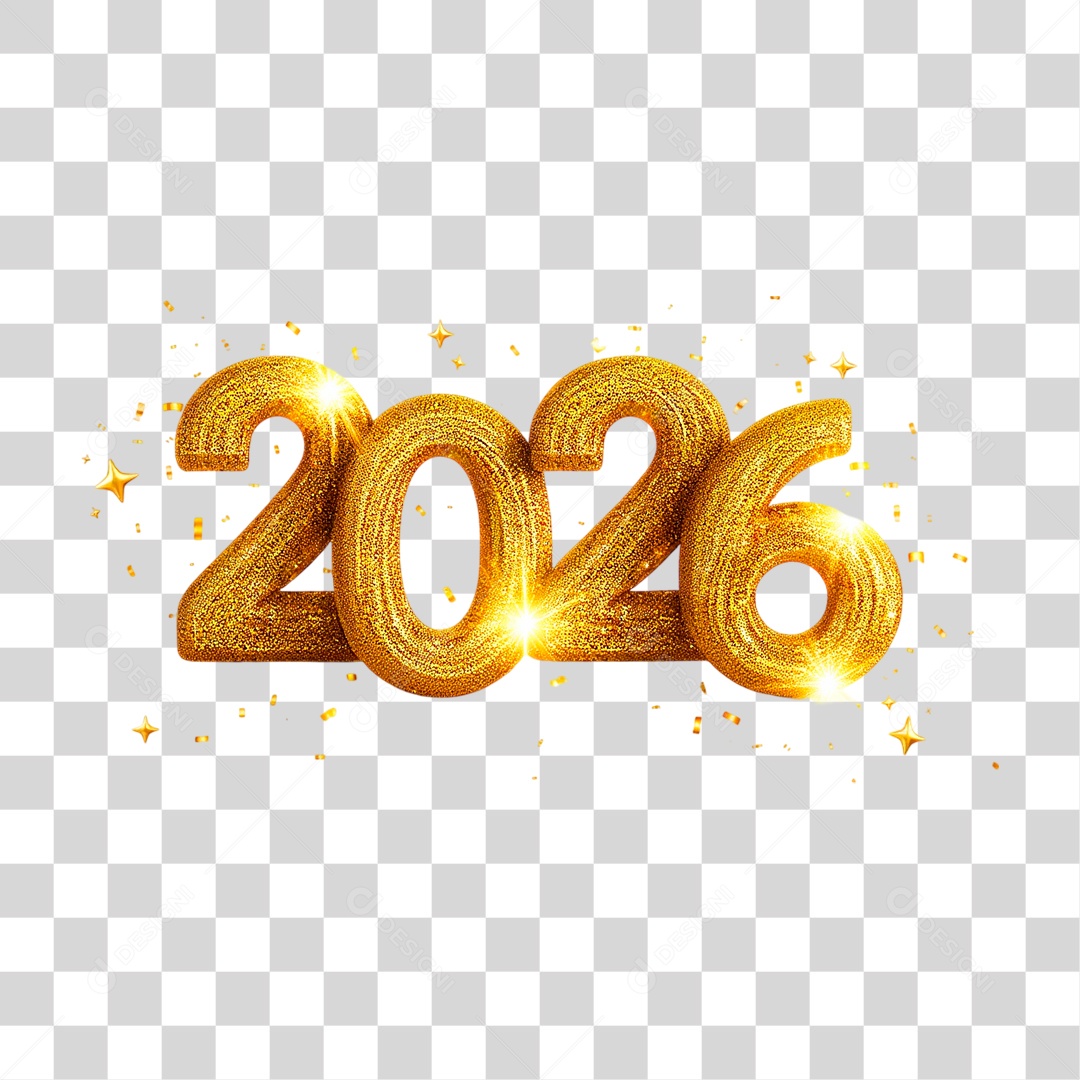 Selo 3D 2026 PNG Transparente