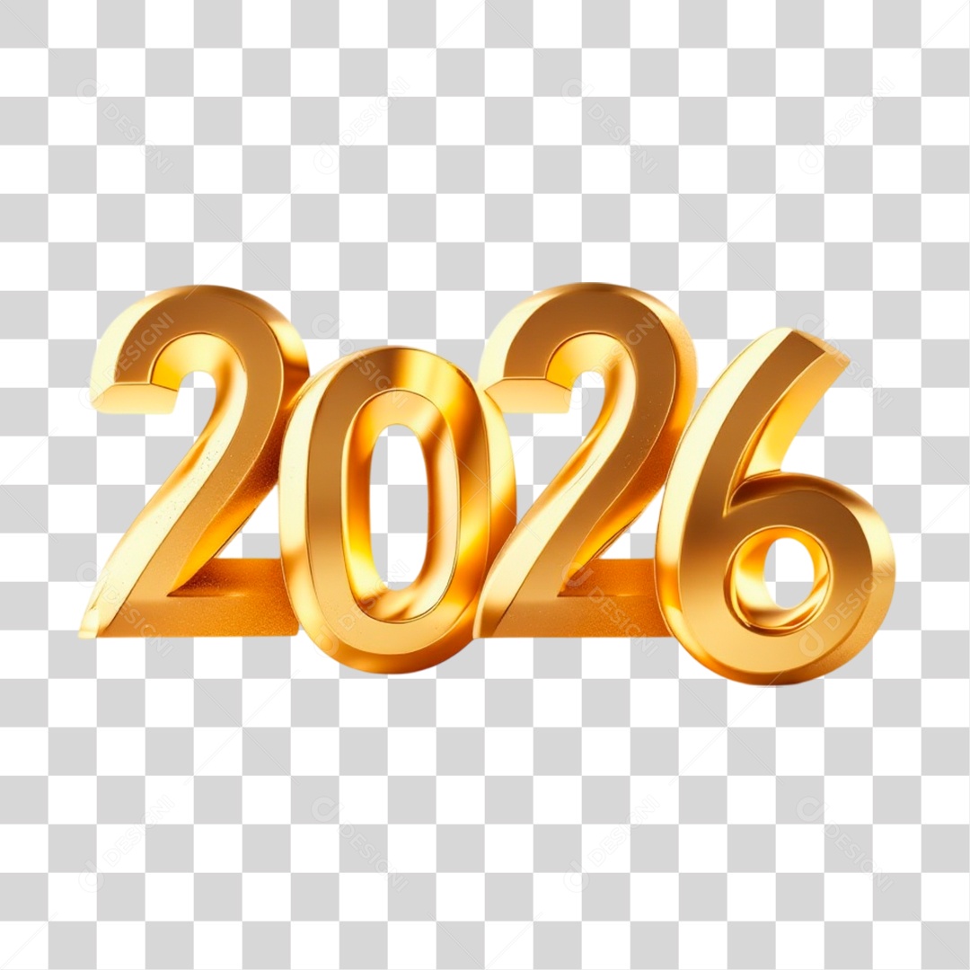 Selo 3D 2026 PNG Transparente