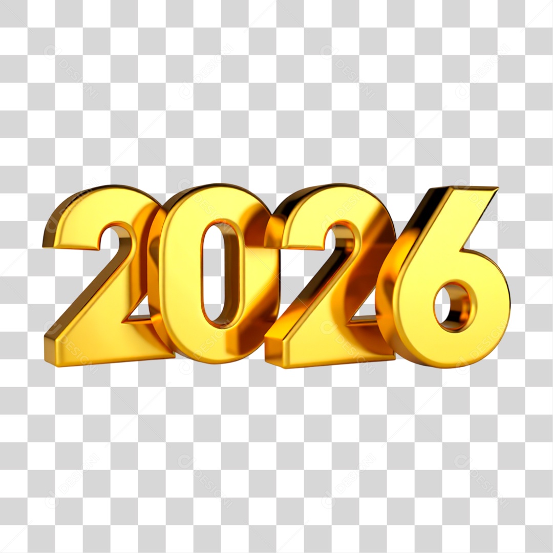 Selo 3D 2026 PNG Transparente