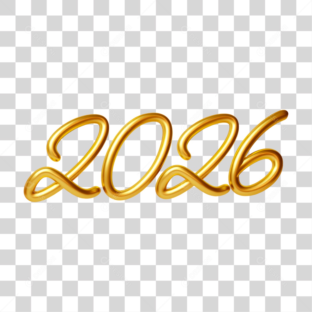 Selo 3D 2026 PNG Transparente