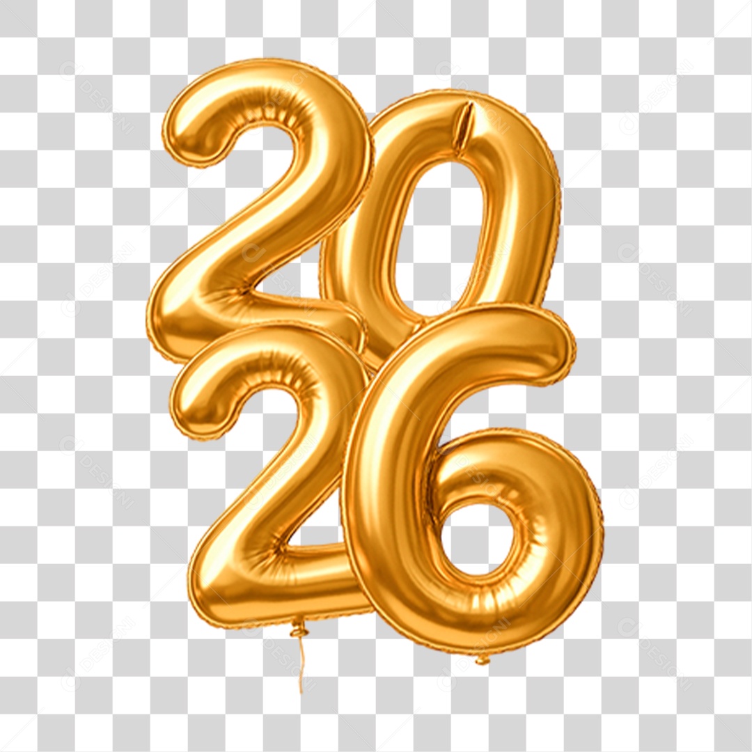 Selo 3D 2026 PNG Transparente