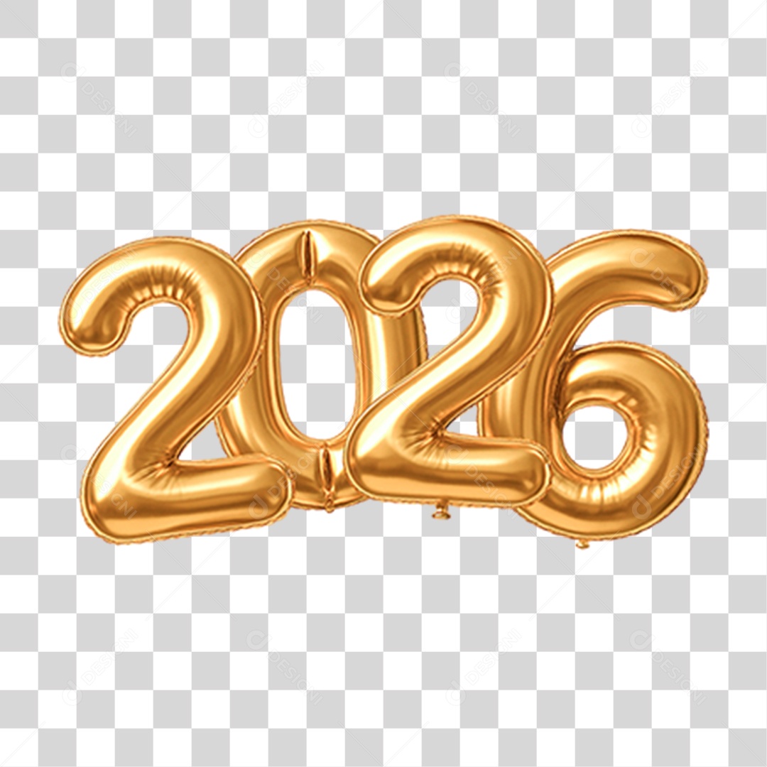 Selo 3D 2026 PNG Transparente