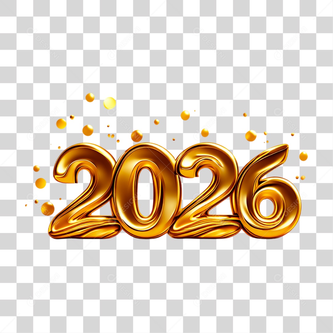 Selo 3D 2026 PNG Transparente