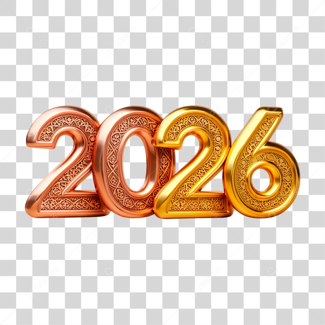 Selo 3D 2026 PNG Transparente