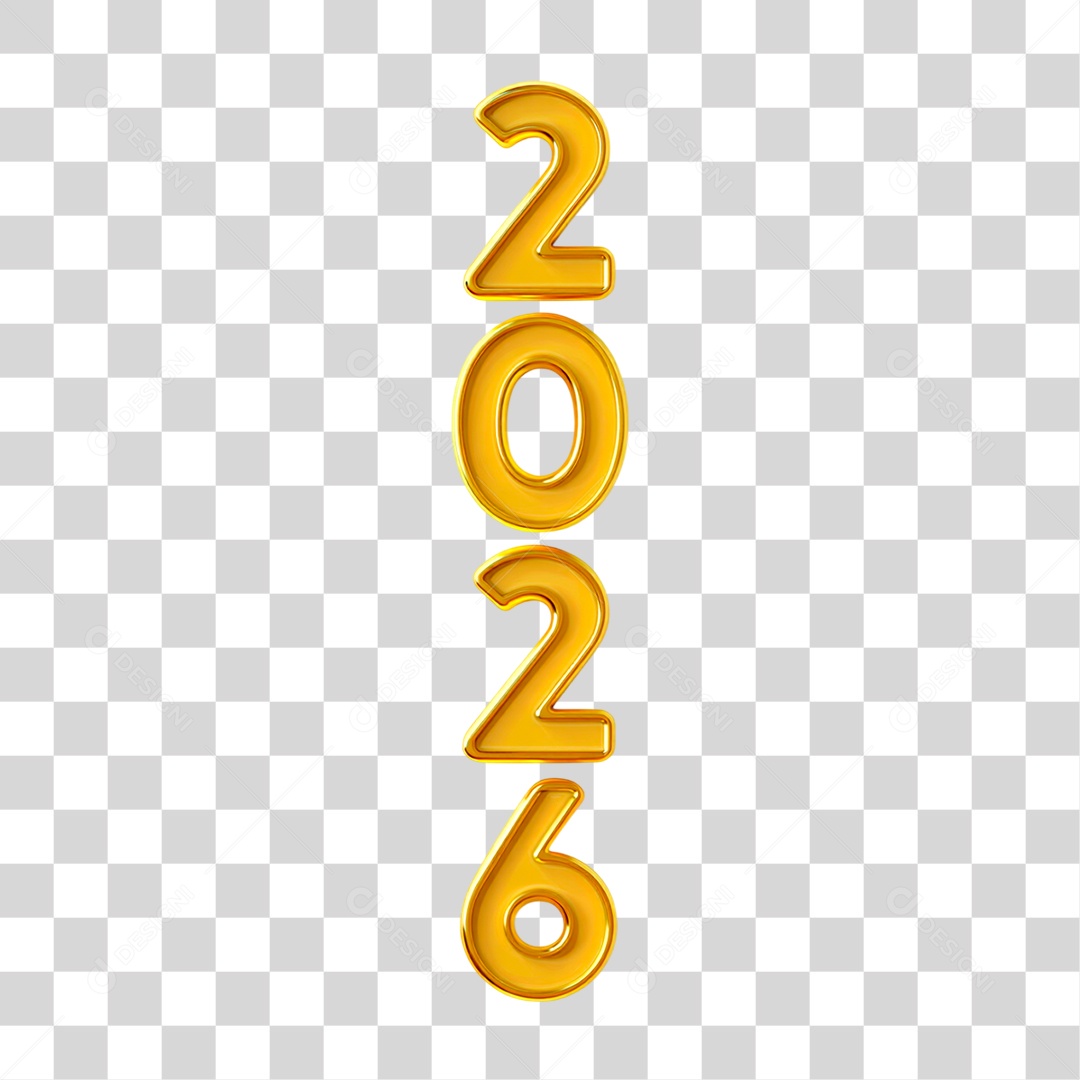 Selo 3D 2026 PNG Transparente