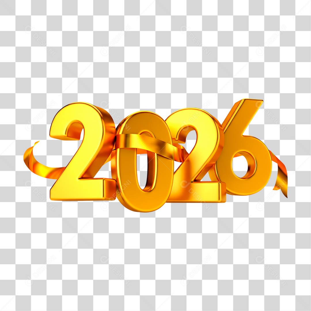 Selo 3D 2026 PNG Transparente