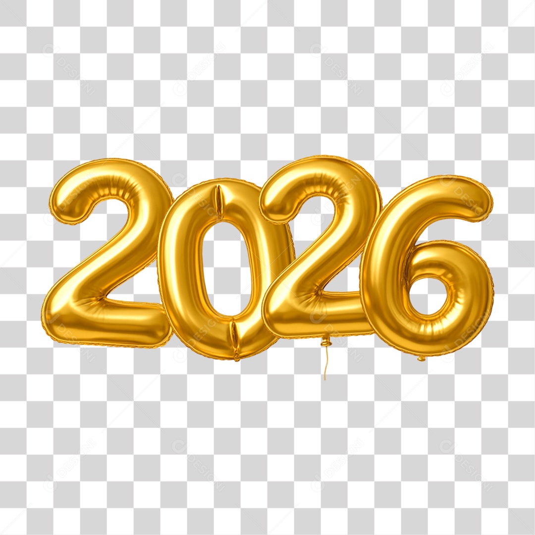 Selo 3D 2026 PNG Transparente