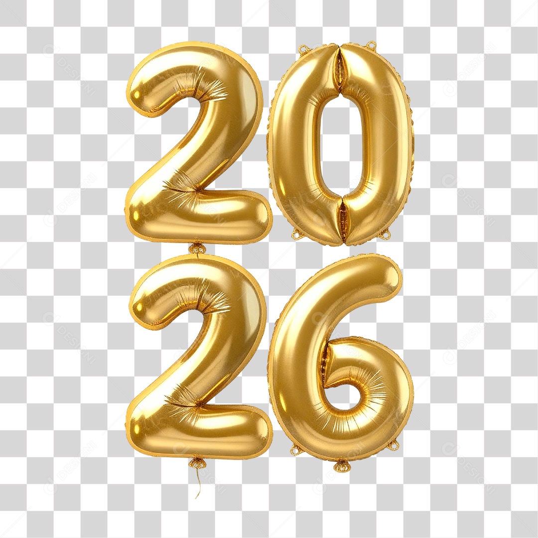 Selo 3D 2026 PNG Transparente