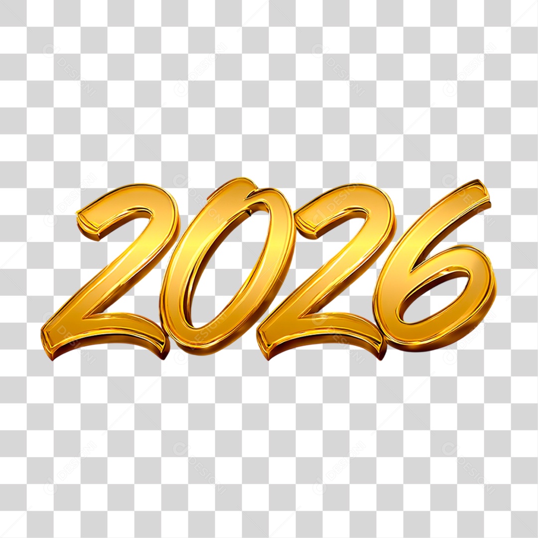 Selo 3D 2026 PNG Transparente