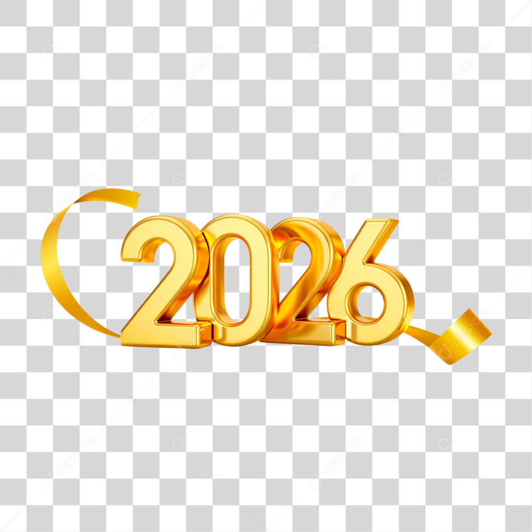 Selo 3D 2026 PNG Transparente