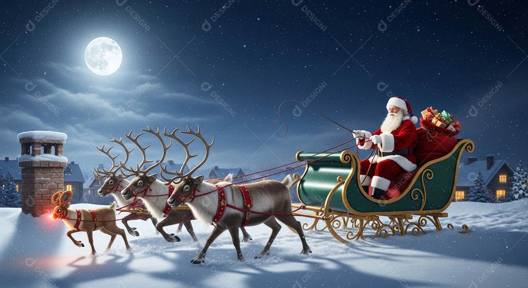 Um lindo papai noel em um ambiente natalino.