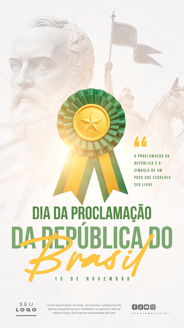 Story Dia da Proclamação da República 15 de Novembro Social Media PSD Editável