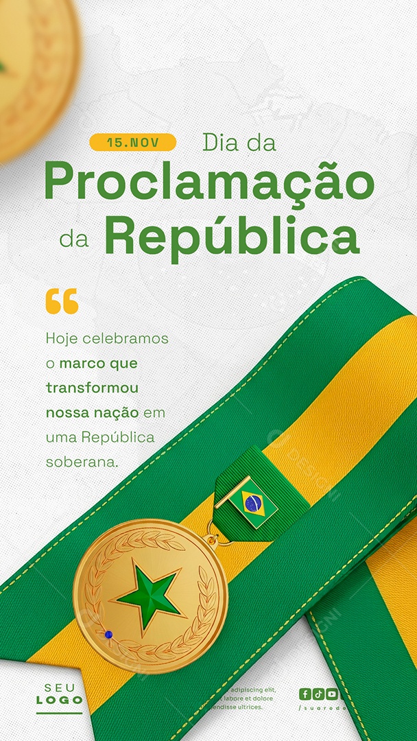Story Dia da Proclamação da República 15 de Novembro Social Media PSD Editável