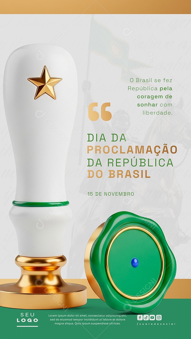Story Dia da Proclamação da República 15 de Novembro Social Media PSD Editável