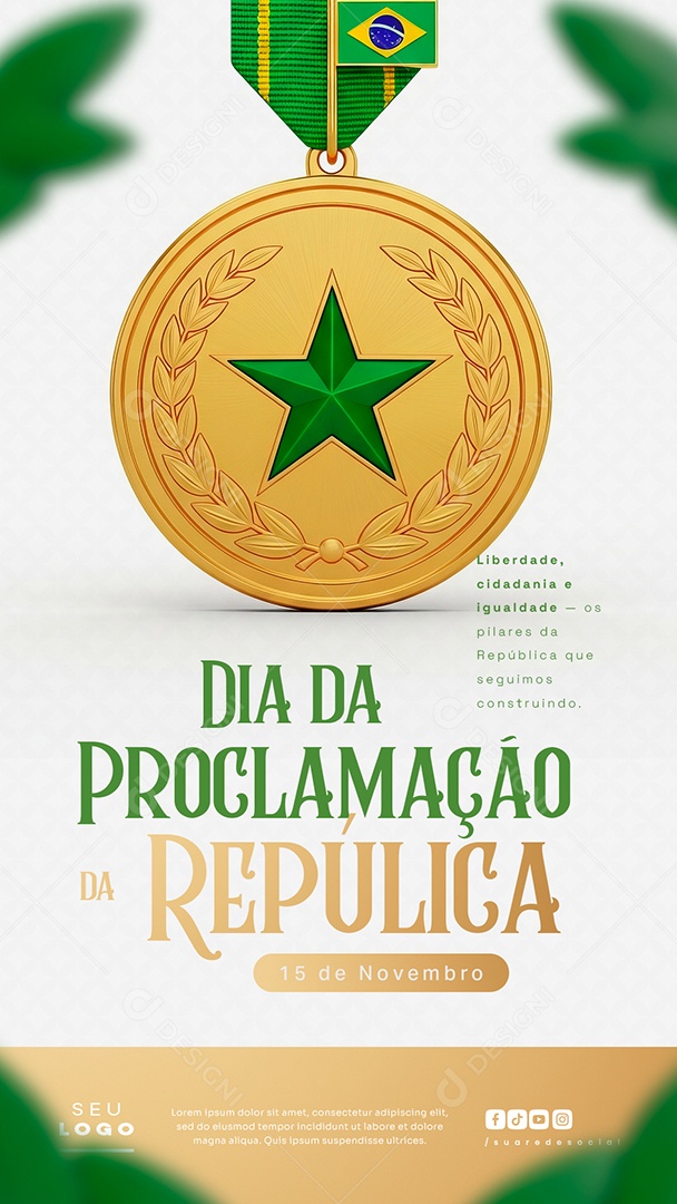 Story Dia da Proclamação da República 15 de Novembro Social Media PSD Editável