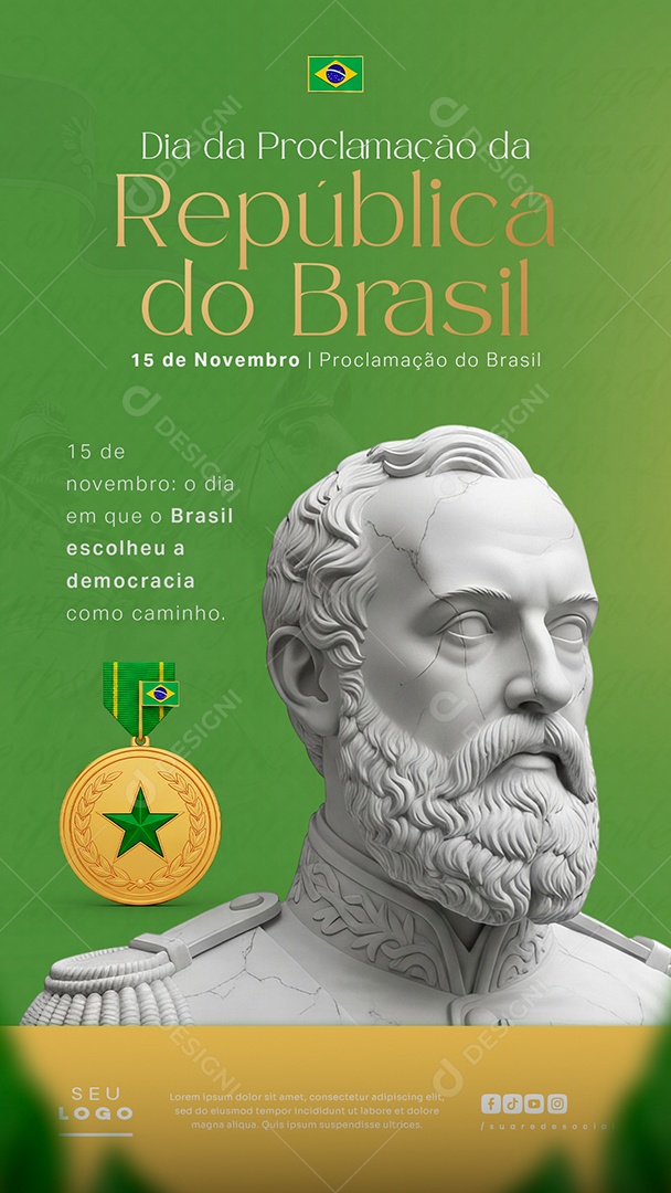Story Dia da Proclamação da República 15 de Novembro Social Media PSD Editável