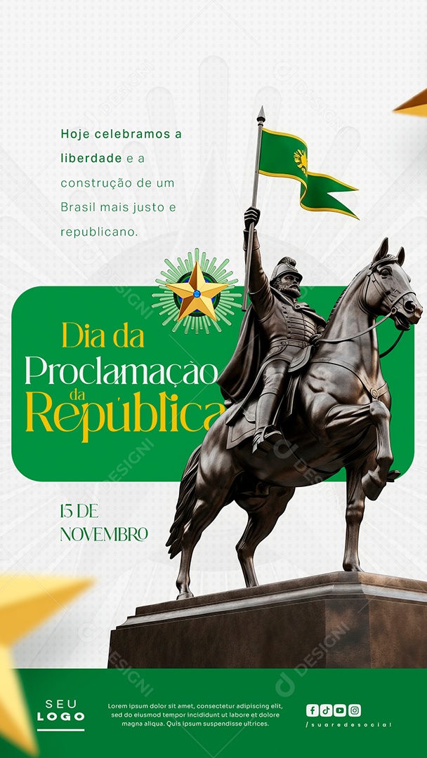 Story Dia da Proclamação da República 15 de Novembro Social Media PSD Editável