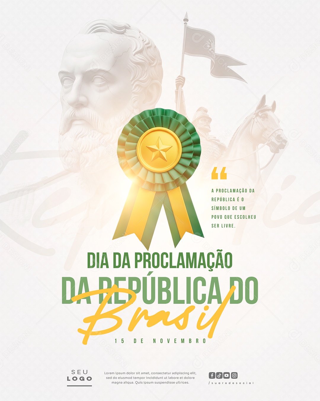 Dia da Proclamação da República 15 de Novembro Social Media PSD Editável