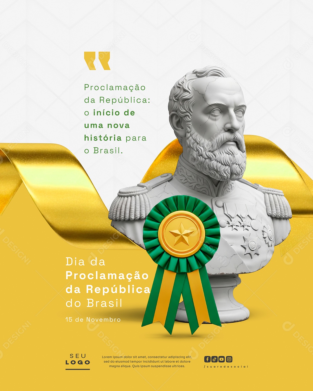 Dia da Proclamação da República 15 de Novembro Social Media PSD Editável