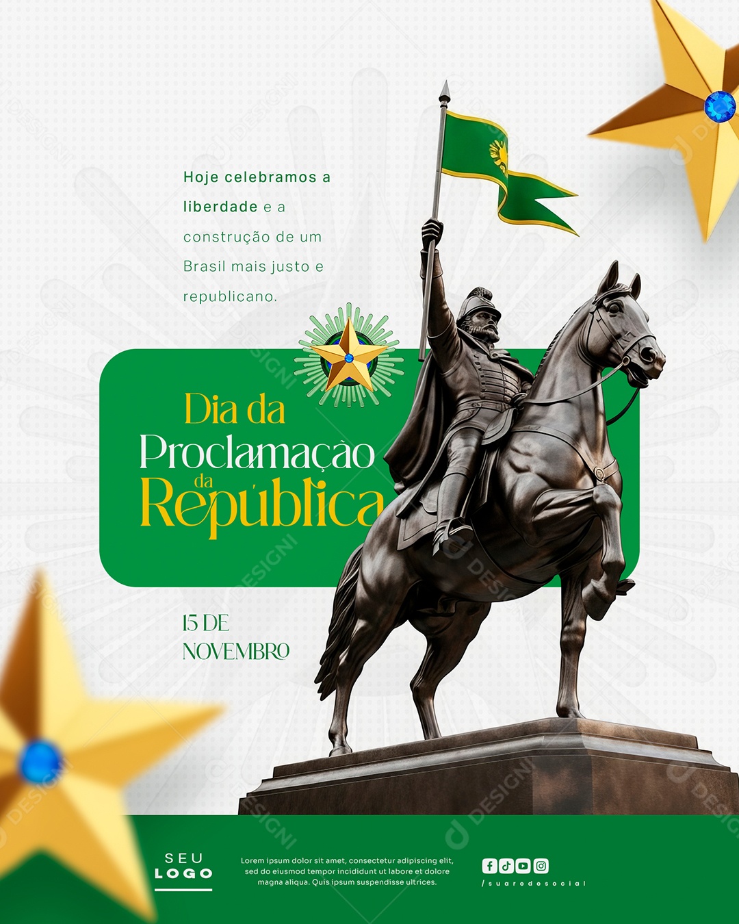 Dia da Proclamação da República 15 de Novembro Social Media PSD Editável