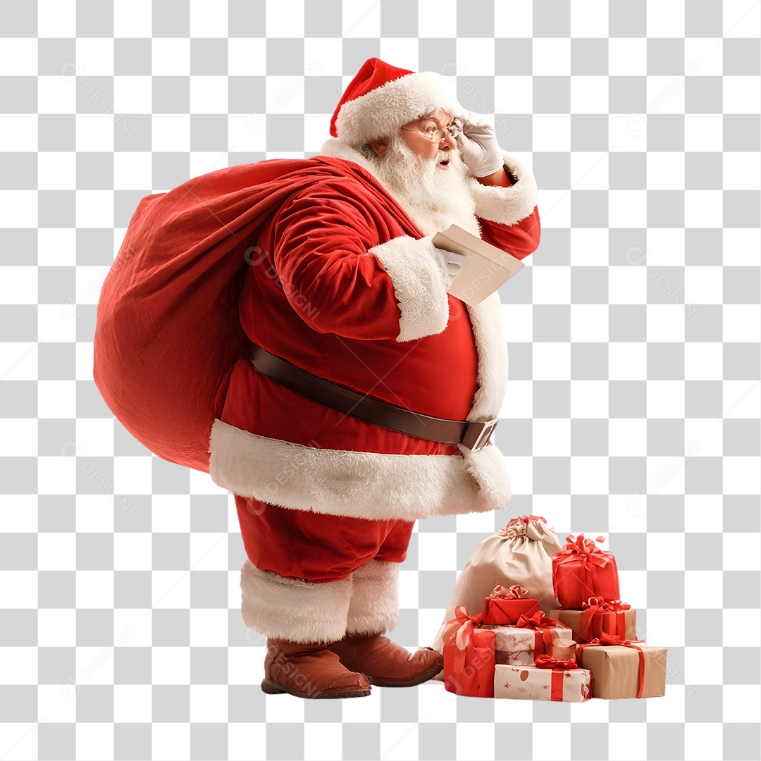 Santa Claus with Gift Bag Transparent PNG Christmas Decor