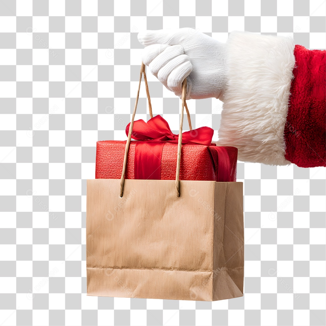 Sacola de Presentes Decoração de Natal PNG Transparente