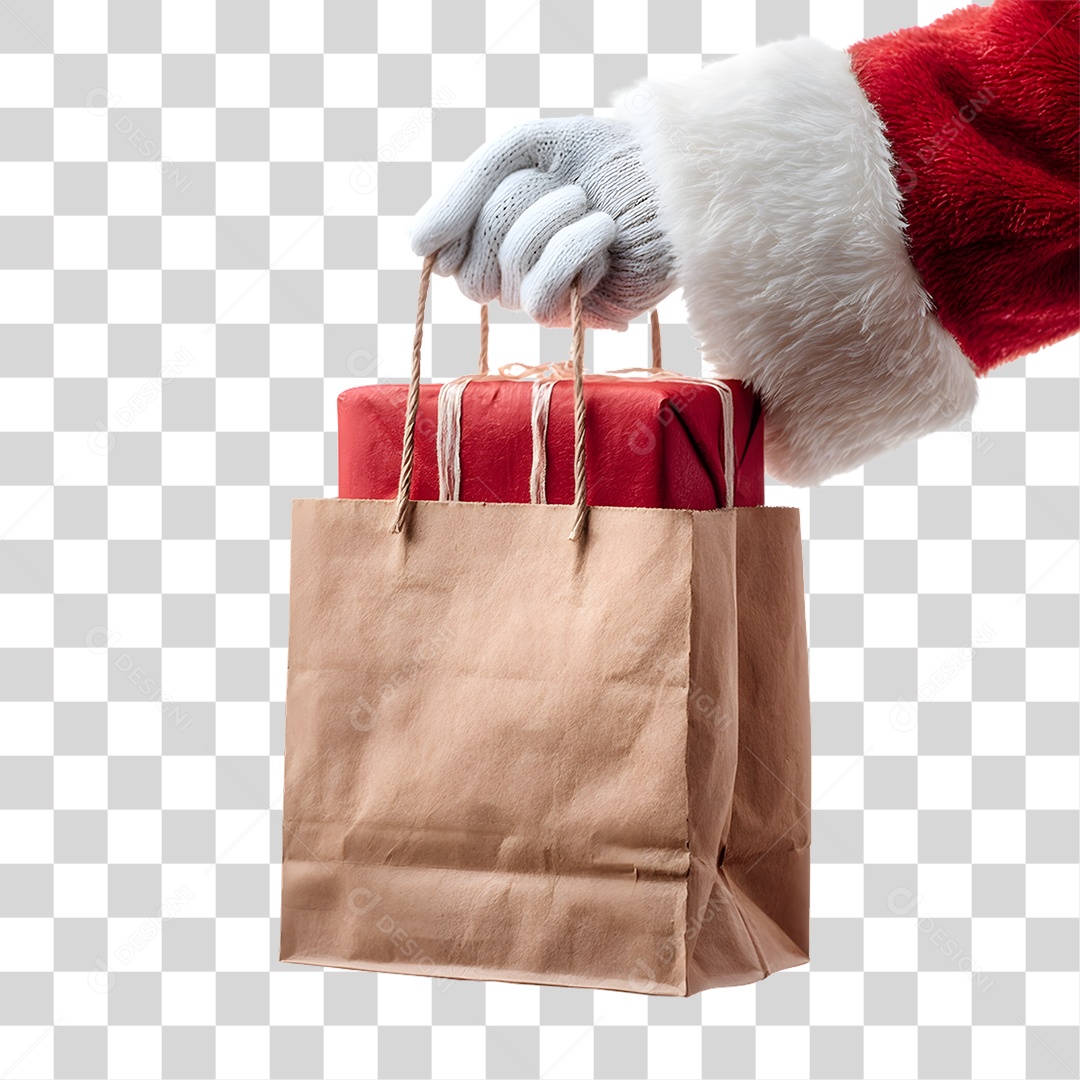 Sacola de Presentes Decoração de Natal PNG Transparente