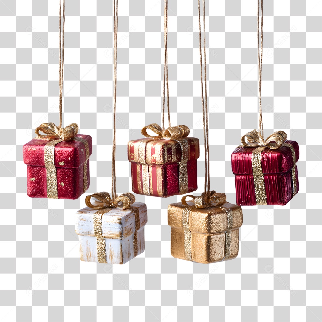 Caixas de Presentes Decoração de Natal PNG Transparente