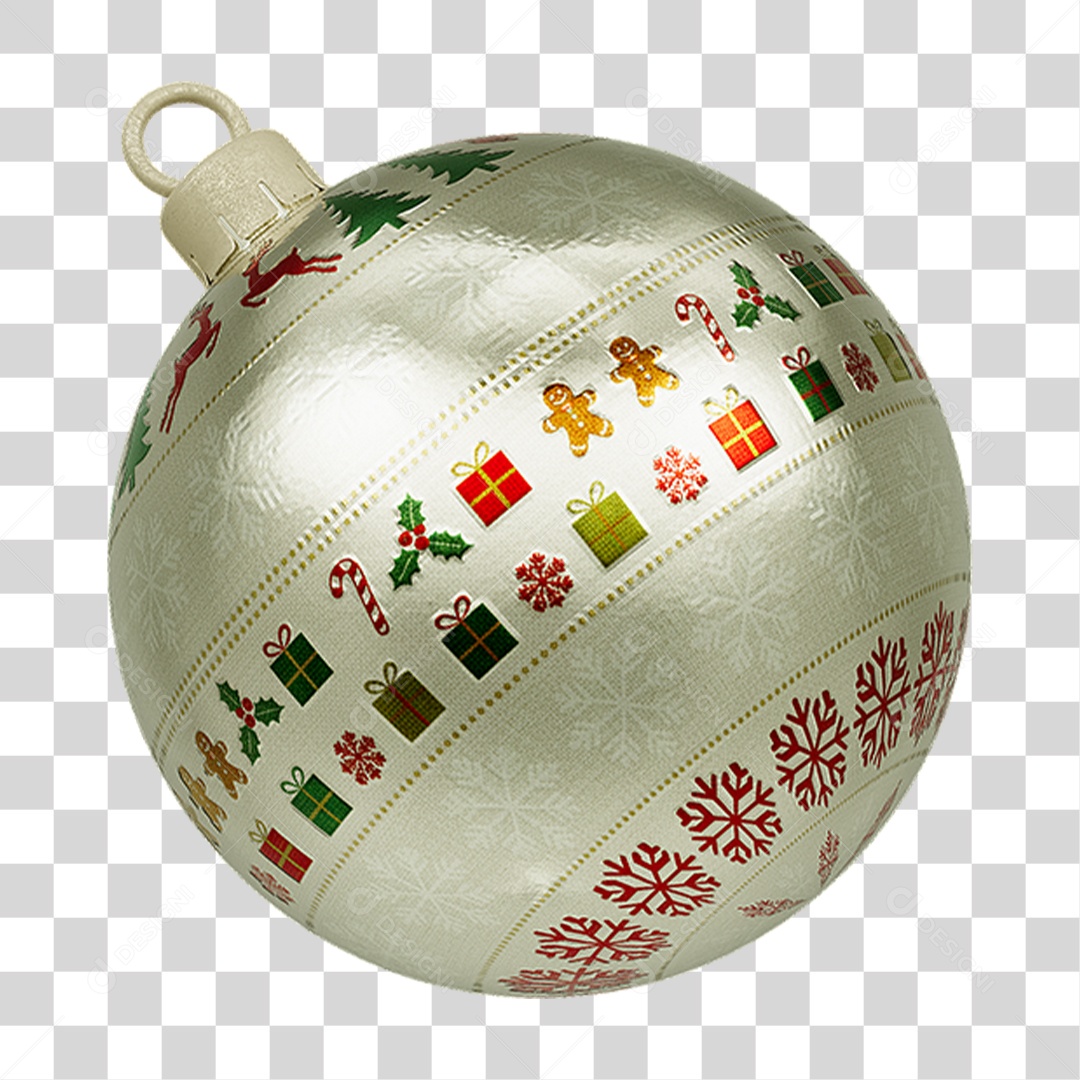 Bola Enfeite para Decoração de Natal PNG Transparente