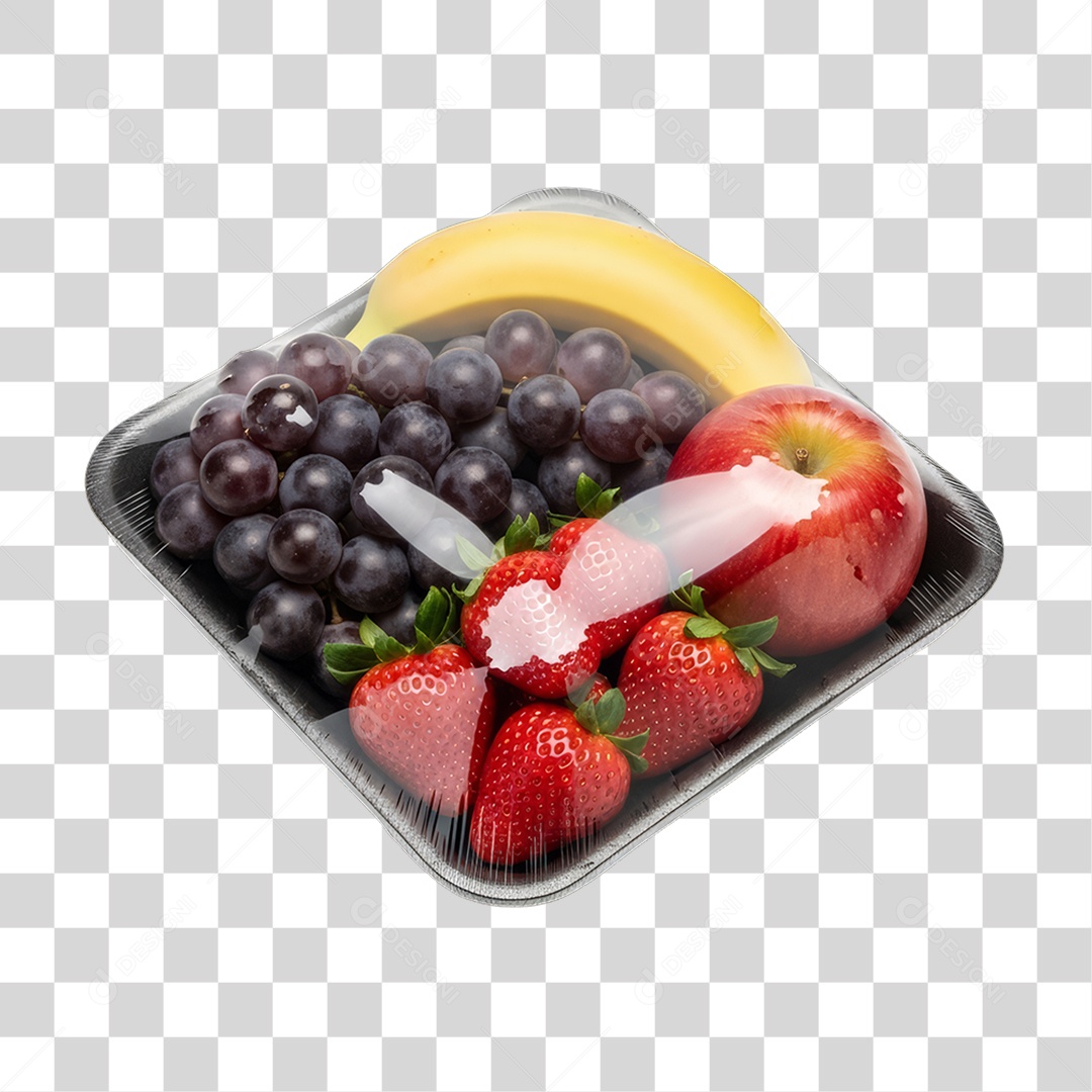 Embalagem com Frutas Uvas Produtos Supermercados PNG Transparente