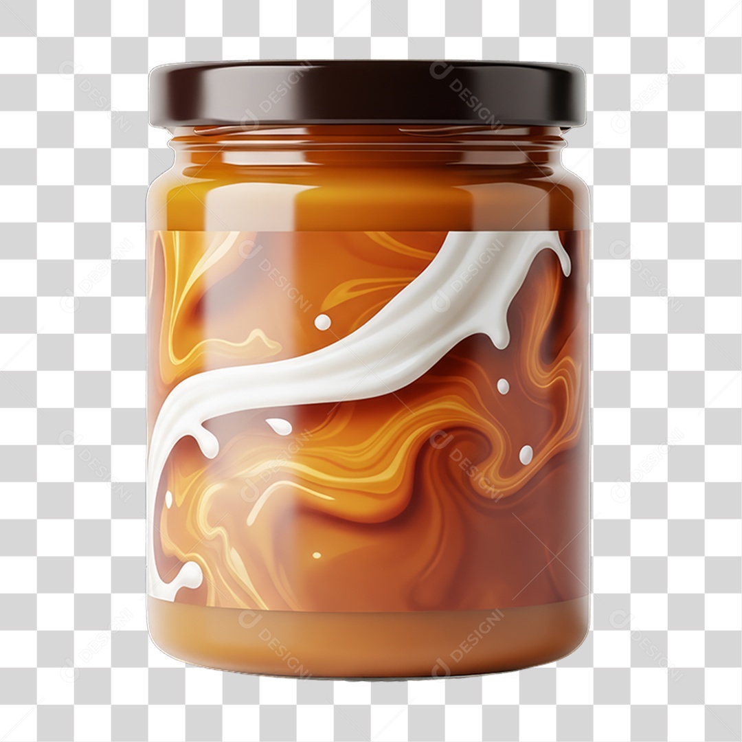 Pote de Vidro com Produtos Supermercados PNG Transparente