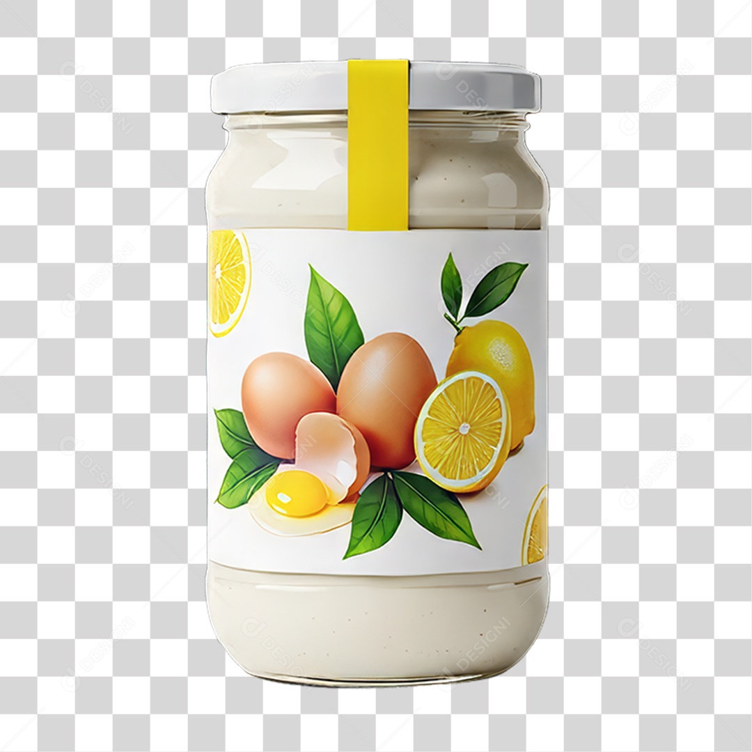Pote de Vidro com Produtos Supermercados PNG Transparente