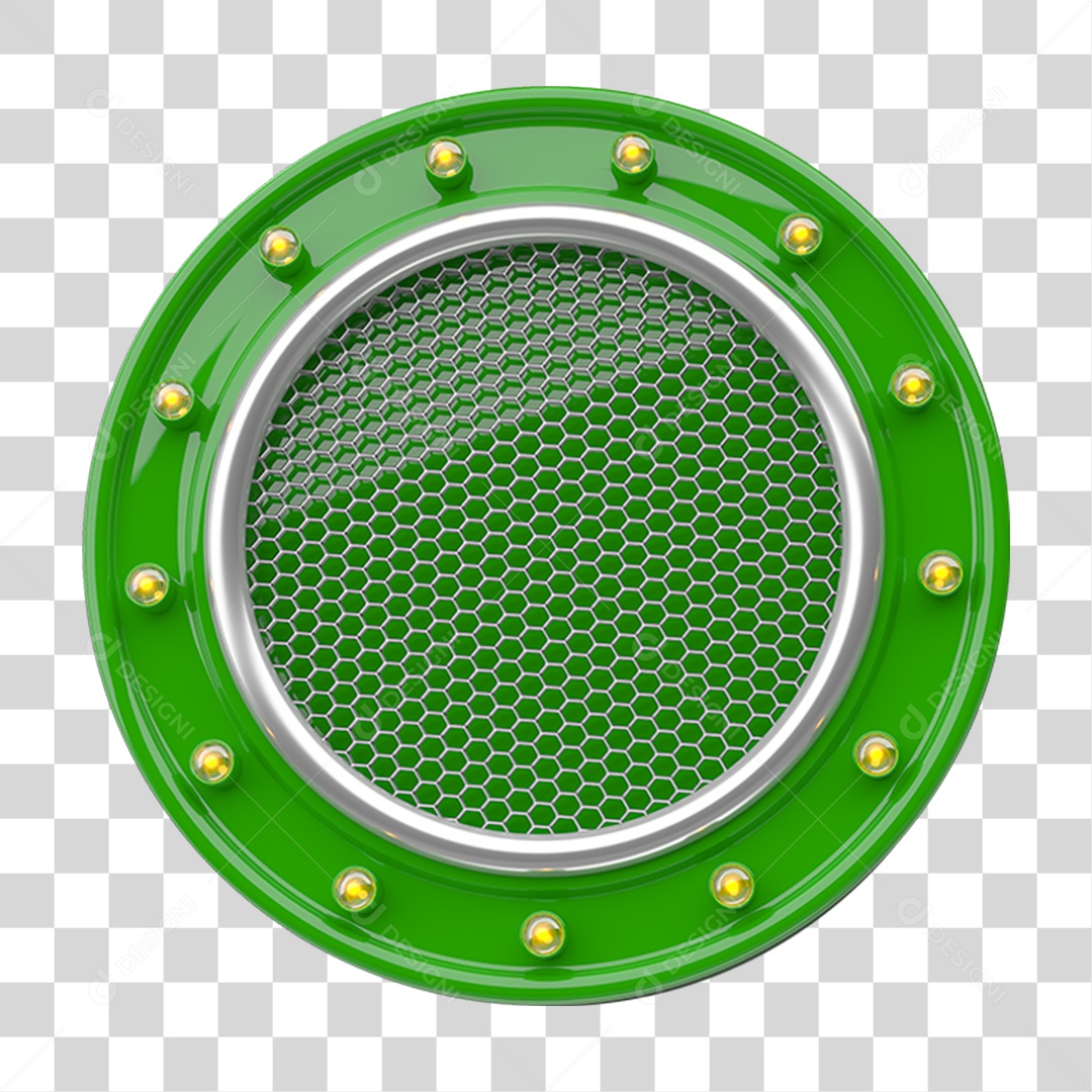 Placa Redonda com Grades PNG Transparente