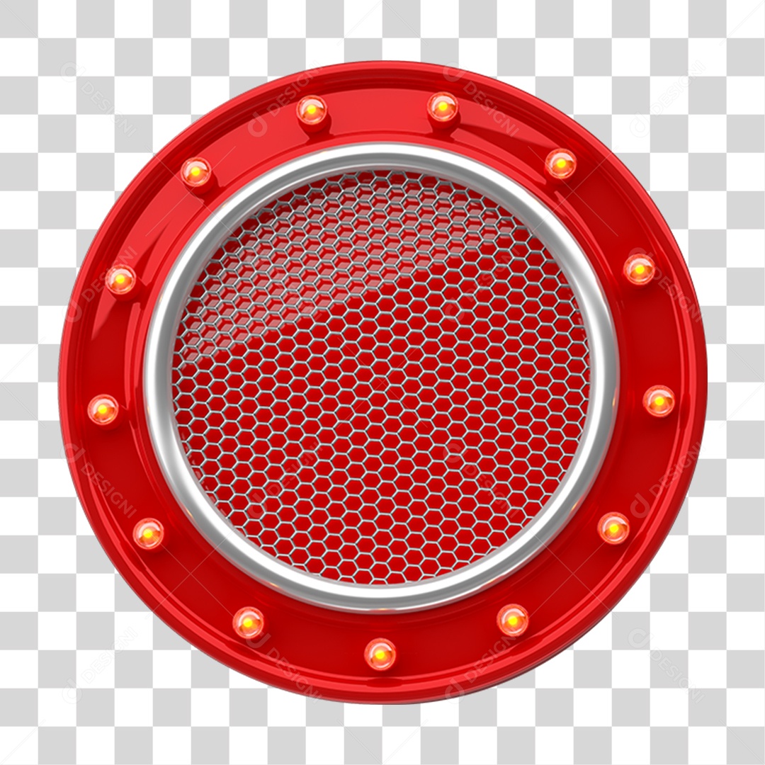 Placa Redonda com Grades PNG Transparente