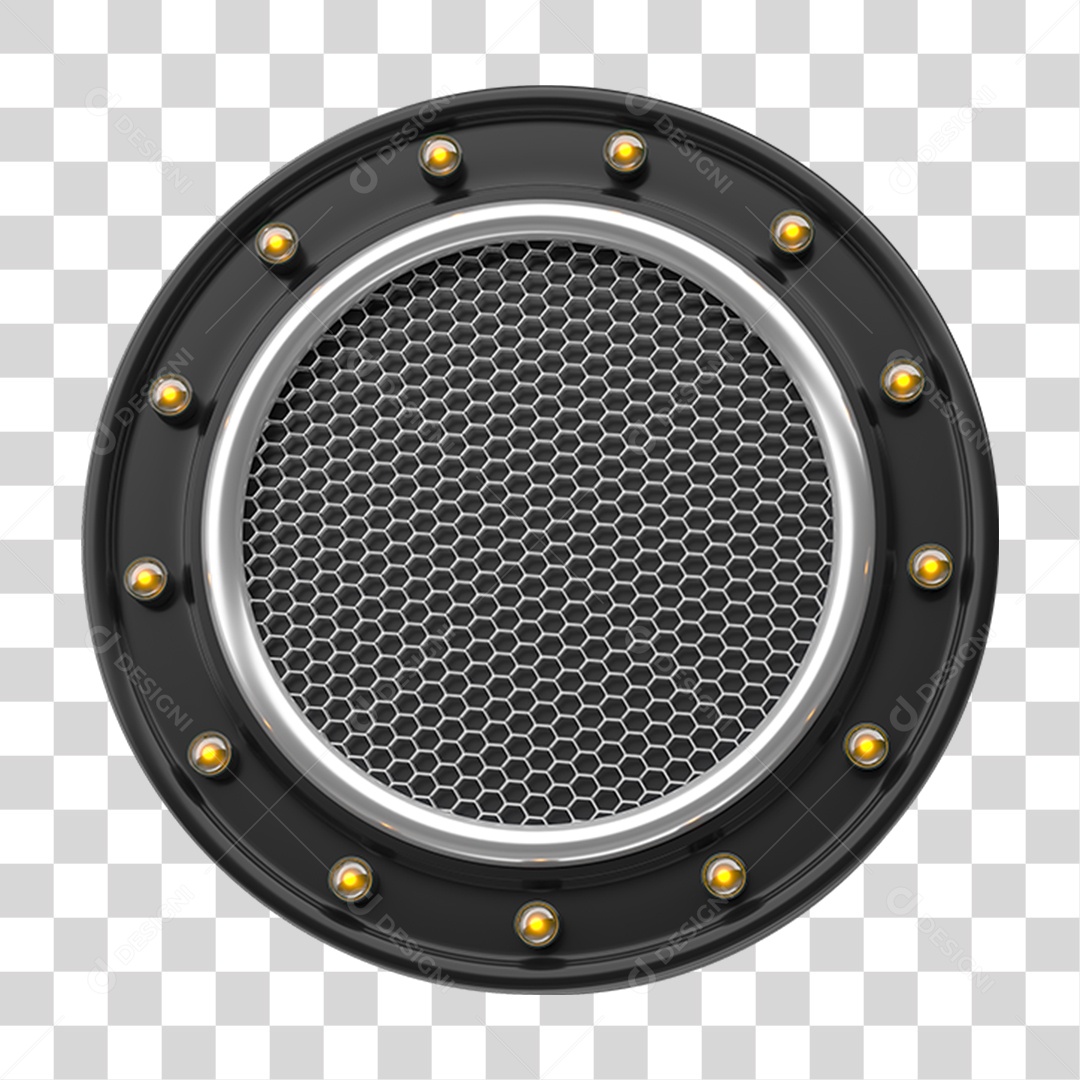 Placa Redonda com Grades PNG Transparente