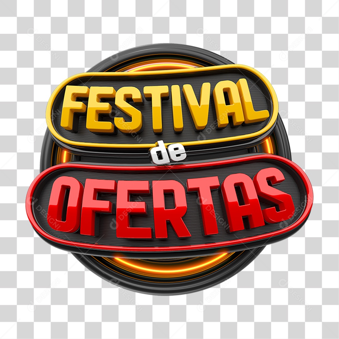 Selo 3D Festival de Ofertas PNG Transparente