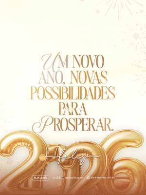Feliz Ano Novo 2026 01 de Janeiro Social Media PSD Editável