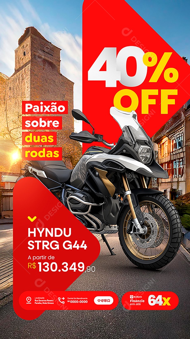 Story Concessionária de Motos Paixão Sobre Duas Rodas Social Media PSD Editável