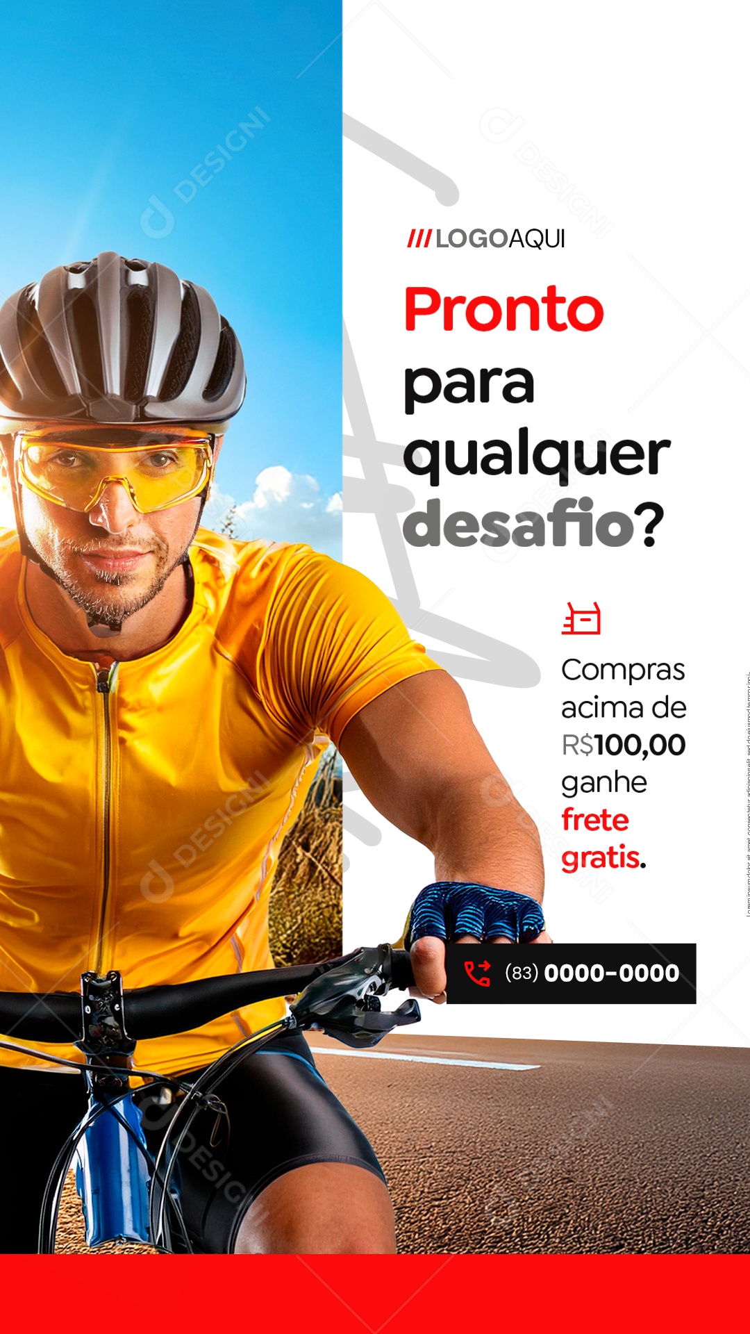 Story Bicicletaria Bicicleta Pronto para Qualquer Desafio Social Media PSD Editável