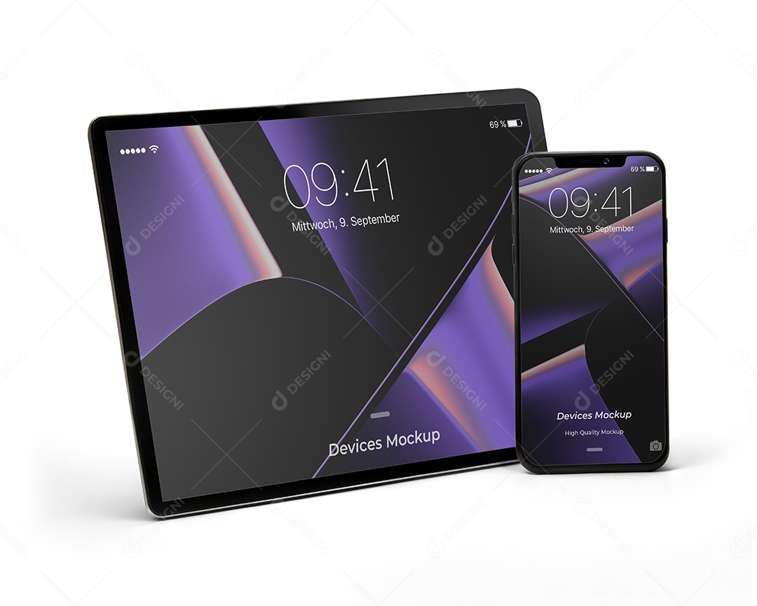 Mockup de Celular e Tablet PSD Editável