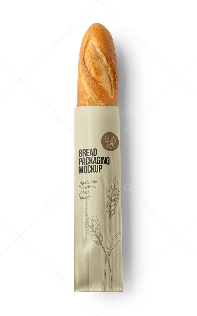 Mockup Embalagem de Pão PSD Editável