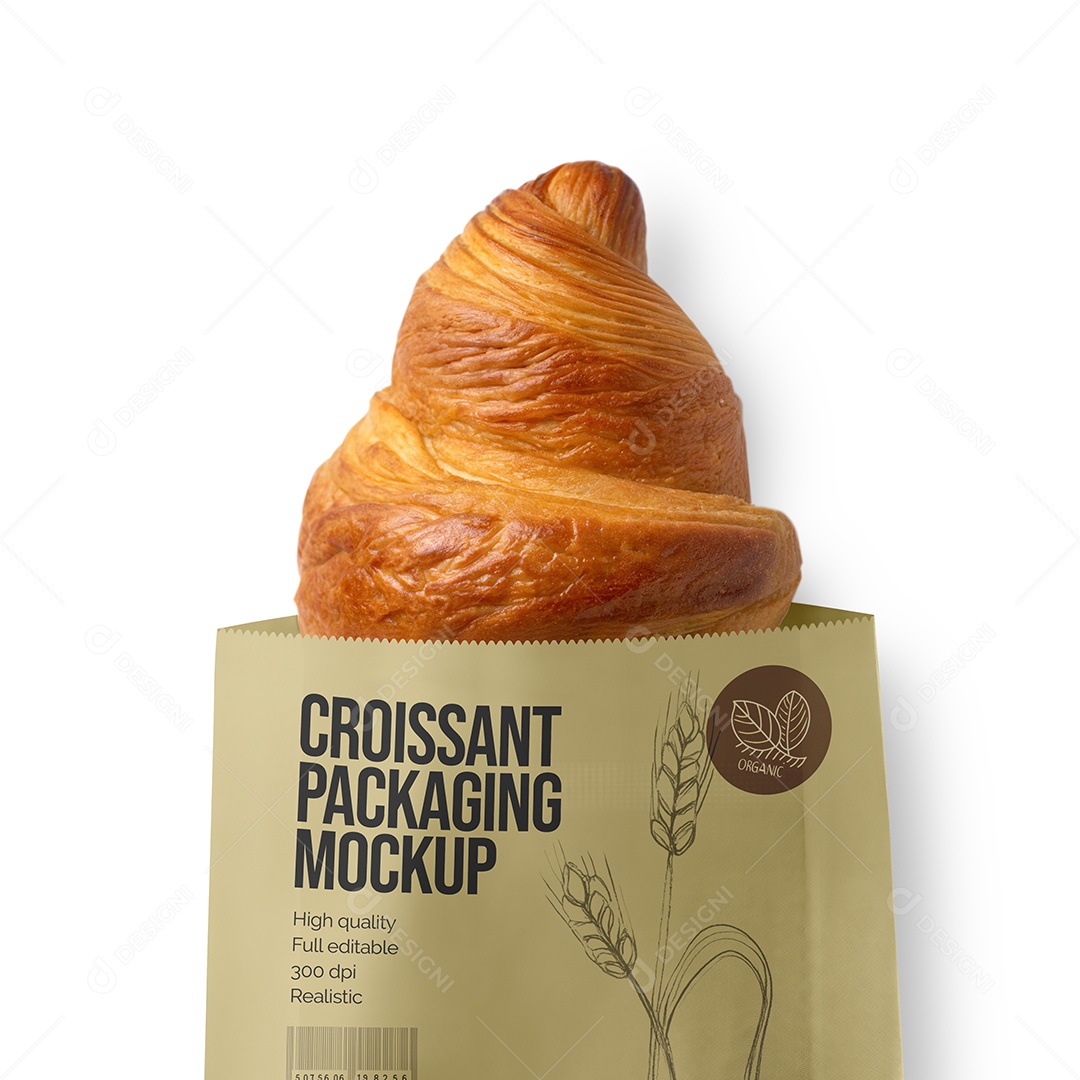 Mockup Embalagem de Pão PSD Editável