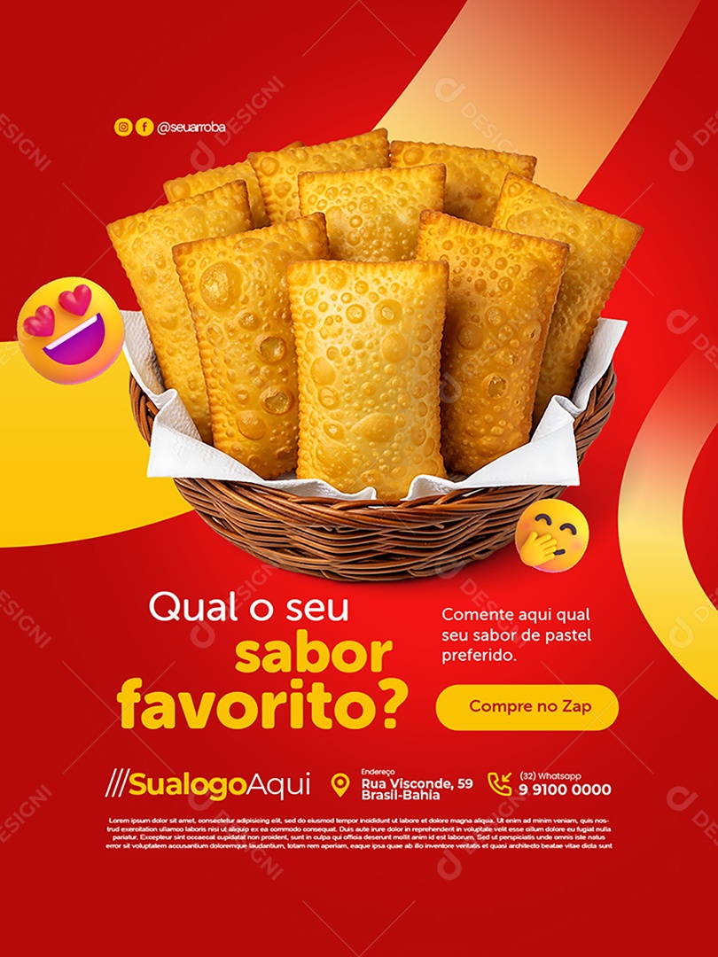 Pastelaria Qual o Seu Sabor Favorito Social Media PSD EDitável